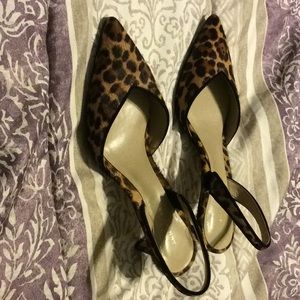 Ann Taylor calf hair kitten heels